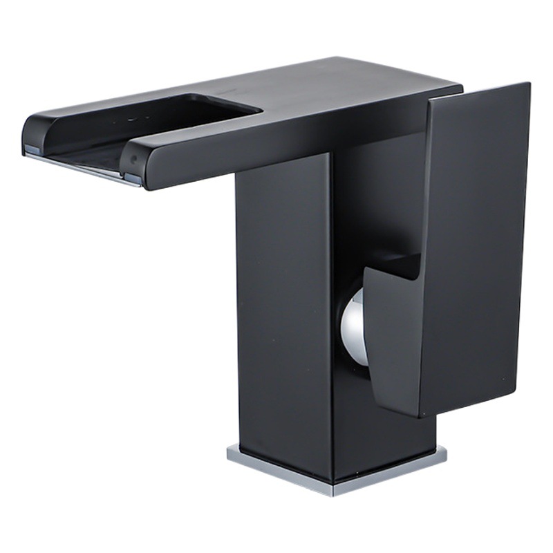 Negro cascada caliente y fría Mesa lavabo mueble de baño grifo de baño Nordic cobre grifo creativo