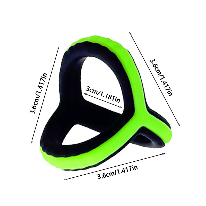 Triangle Silicone Locking Ring, Dual Scrotum and Penis Delay Ring, Manual Adult Toy — detail image 7