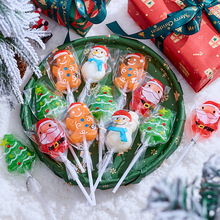 儿童圣诞节糖果礼物卡通造型水果味棒棒糖商场节日活动布置装扮