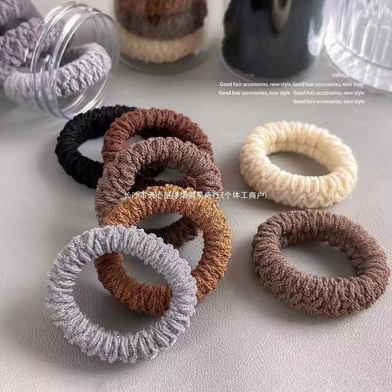 【5 items】Bold and high-elastic hair ties