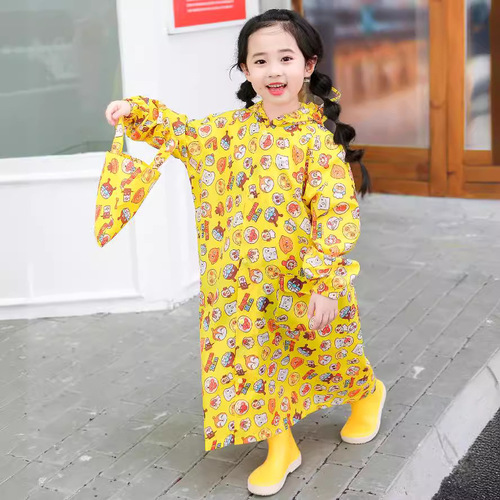 Bread children's raincoat, male and female, baby, student, toddler, outdoor raincoat with school bag, poncho, waterproof and snowproof