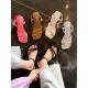 One-Line Thick Heel Thong Toe Sandals for Women Summer 2025 New French Fashion Beautiful Fairy Style Low Heel Roman Shoes