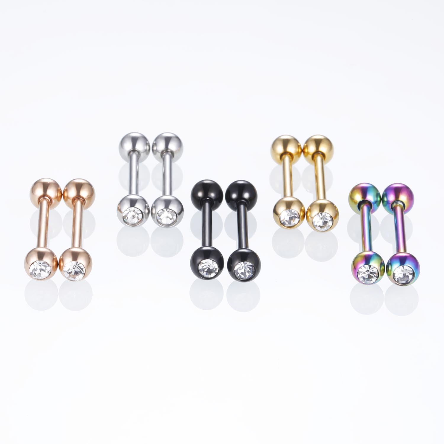 Fashion Geometric Stainless Steel Polishing Zircon Tongue Nail 1 Piece display picture 2