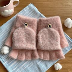 儿童手套可爱卡通秋冬季加绒加厚针织保暖防寒翻盖男女童写字手套