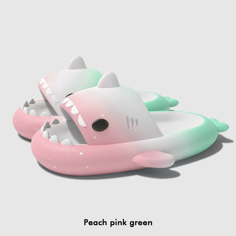 Platform Shark Slippers (Shark), summer funny slide, 4 cm platform, gradient colors