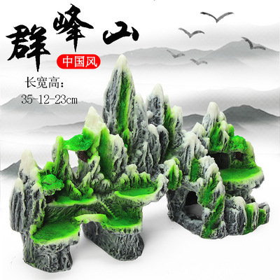 Accesorios de paisajismo acuario resina simulación rocalla pecera acuario decoración agua paisaje artificial montaña simulación rocalla