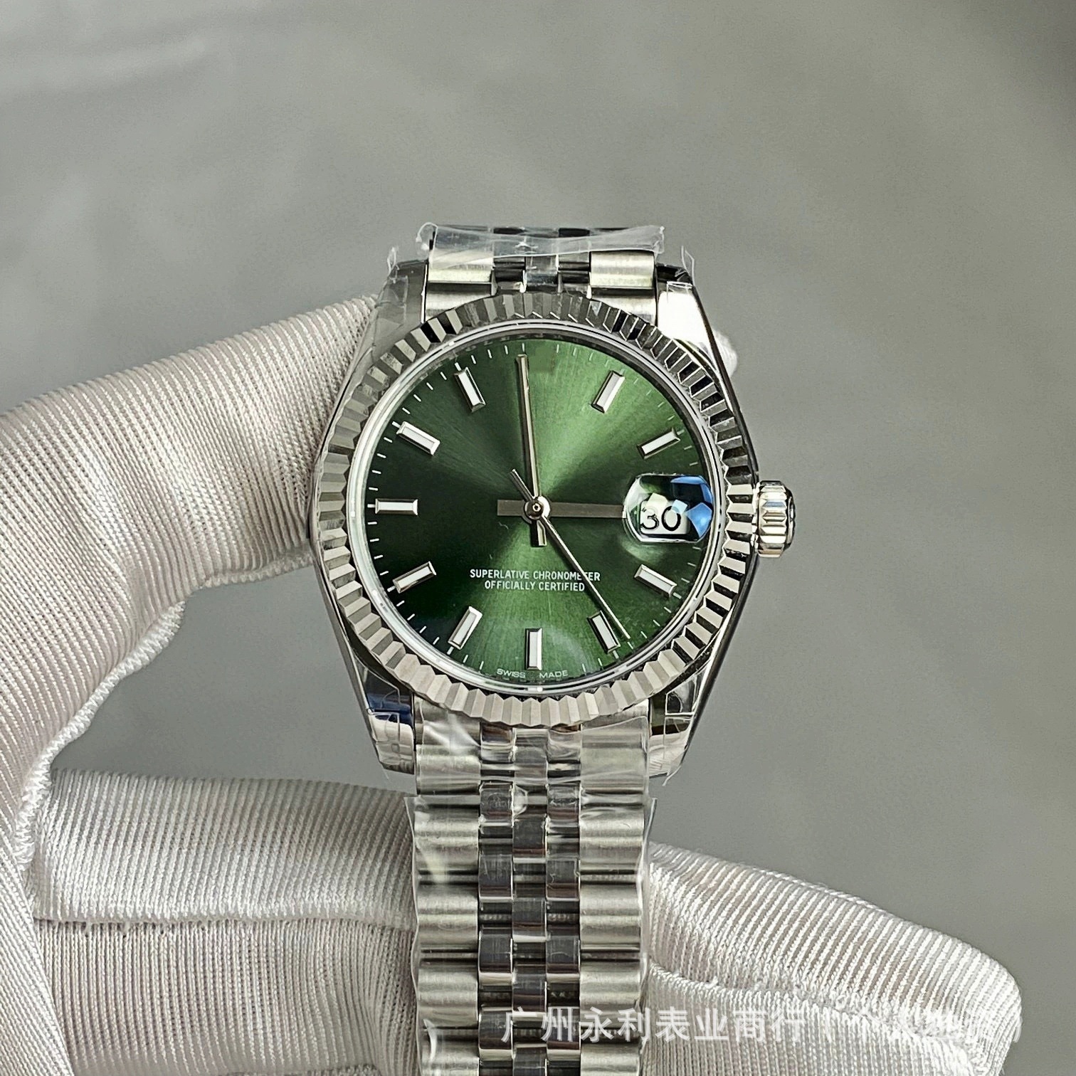 Laojia Women's Datejust Automatic Mechanical Watch Oyster Steel Strap 31mm Diamond Sapphire Single Calendar Couple Watch