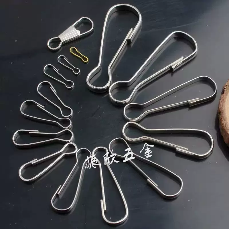厂家批发304不锈钢朱胆扣户外金属挂钩朱腰扣现货猪胆鱼具挂扣
