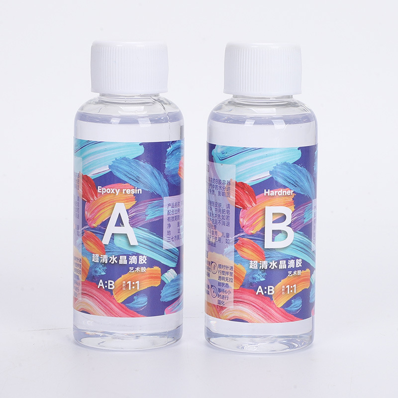 Paquete de material de bricolaje transfronterizo epoxi epoxi ab pegamento 1:1 cristal de alta permeabilidad epoxi arte epoxi pegamento duro