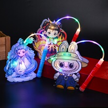 新款拉布布手提发光灯笼中秋儿童玩具卡通投影花灯挂饰幼儿园礼品