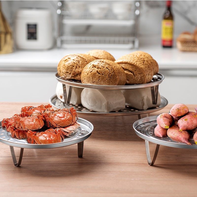 Stainless steel household triangle Steaming plate fold Steamed bread Watertight Tall Steaming Steam plate Steaming grid