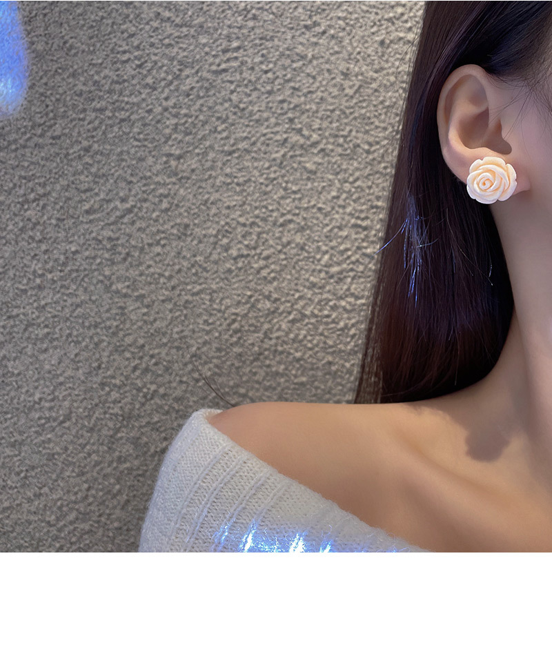 Fashion Flower Resin Flocking Plating Womenu0027S Ear Studs 1 Pair