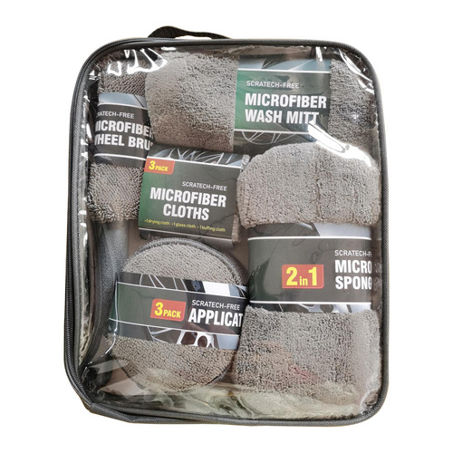 Car wash beauty cleaning 9-piece set car wash shop supplies tools car wash towel cloth sponge wax cake wheel hub brush