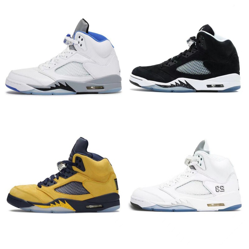 Cross-border AJ5 sneakers, authentic men's and women's models, comfortable, casual, shock-absorbing, non-slip, suitable for couples, retro style, durable