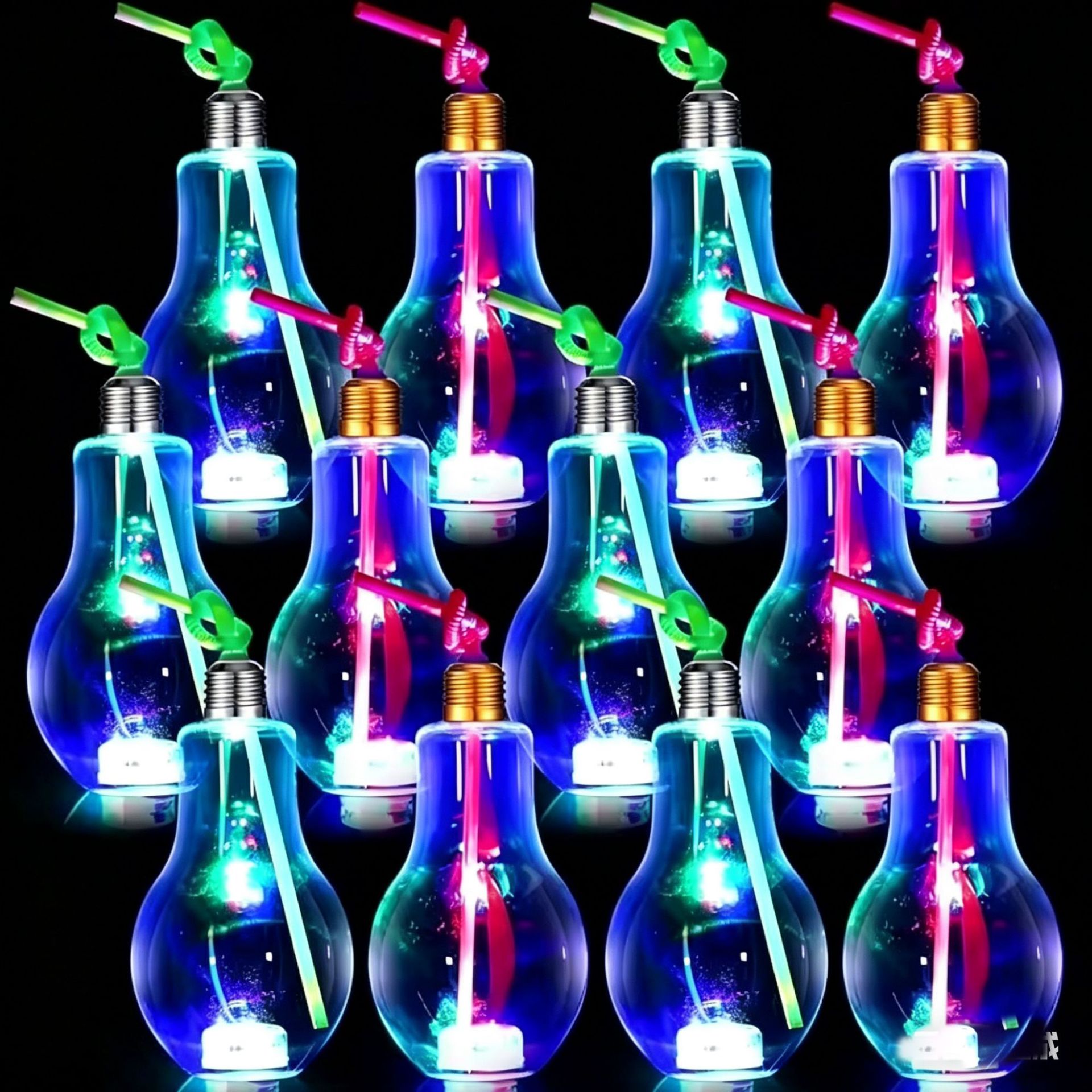 Amazon 500ml engrosado y transparente LED botella de bombilla de luz DIY botella de bebida PET image 1