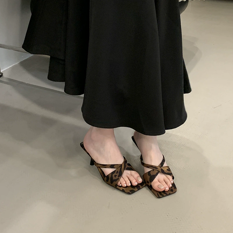 Summer nail sequins, slide, slippers, sexy shoes high heels, high-quality style