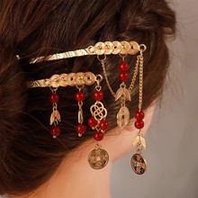 新中式发财铜钱发簪古风流苏步摇女小众高级感簪子女国风汉服配饰