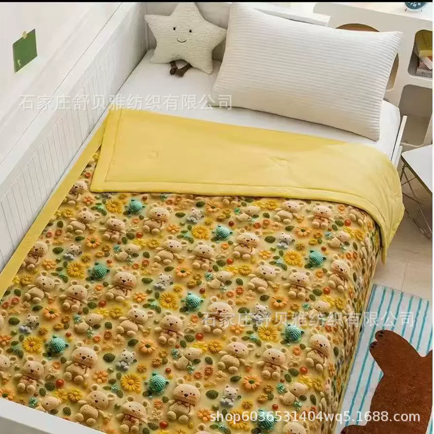 Оптовая продажа, новое летнее одеяло 5D стерео с цифровой печатью, мягкое, приятное для кожи одеяло с кондиционером, студенческое общежитие, односпальное и двуспальное летнее одеяло