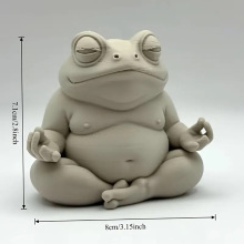 新款3d打印禅意青蛙摆件跨境新品冥想青蛙家居装饰品工艺摆件