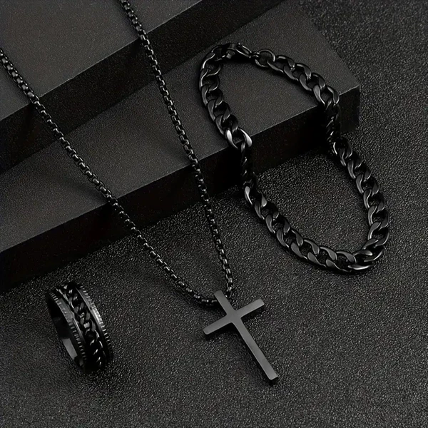 Black material, set, 3 piece set