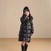 2025年新款黑金儿童加厚鹅绒服中长款亲子装中大童冬季超厚外套潮
