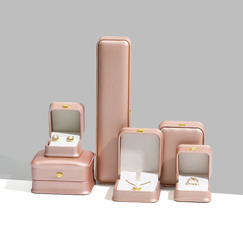 Joyero PU cuero corona colgante pulsera anillo caja cintura embalaje joyería collar pantalla caja de joyería