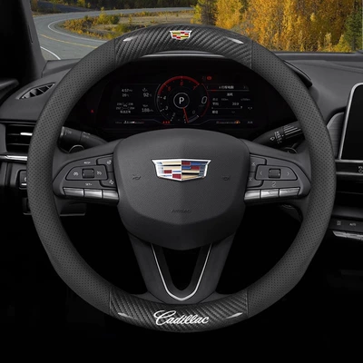 Cadillac steering wheel cover CT5: Steering wheel cover - exclusively-for-cadillac-carbon-fiber-pattern-breathable-holes-38cm