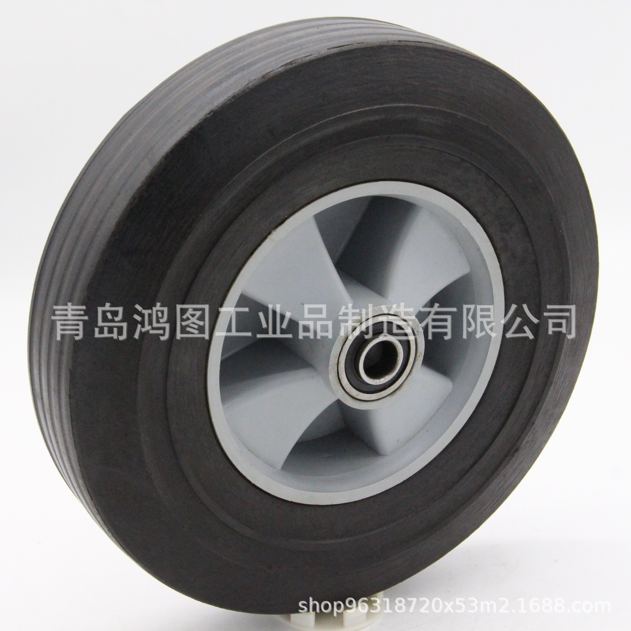 【厂家直供】10英寸10*2.5胶粉实心轮 免充气弹性脚轮工具车轮