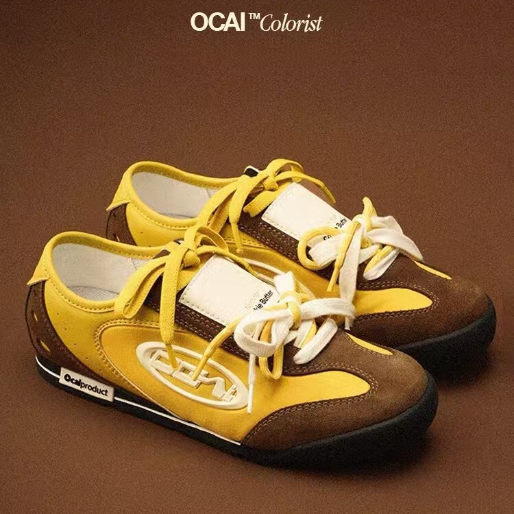 Ocai Colorist ホワイトトレーニングシューズ、ファッショナブルでハイエンドのコントラストカラーデザイン、通勤カジュアルフラットシューズ|undefined