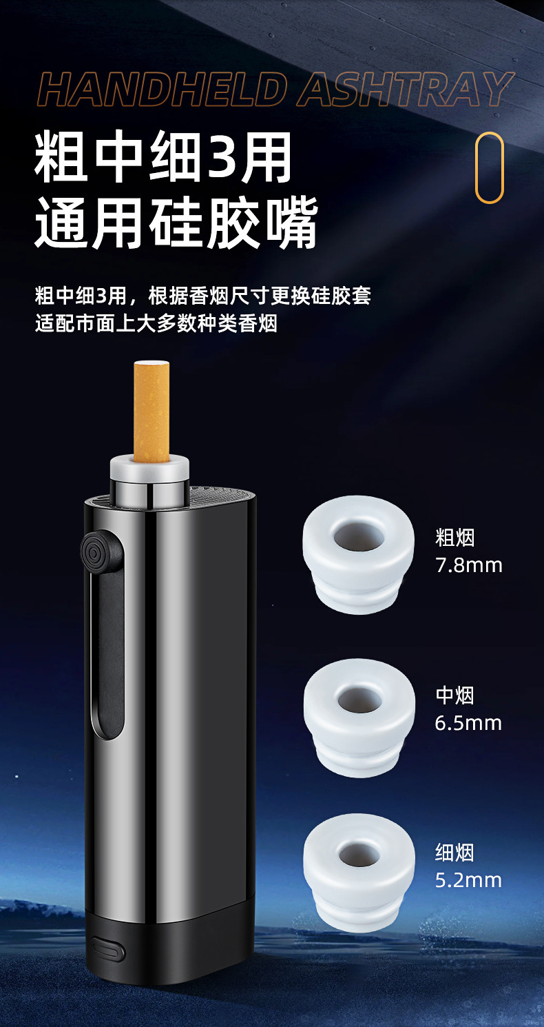 Car-Mounted Ashtray, Anti-Explosion, Anti-Flying, Anti-Falling Ash, Smoking Mouthpiece, a Tool for Lazy People to Smoke Without Falling Ash in the Car While Driving