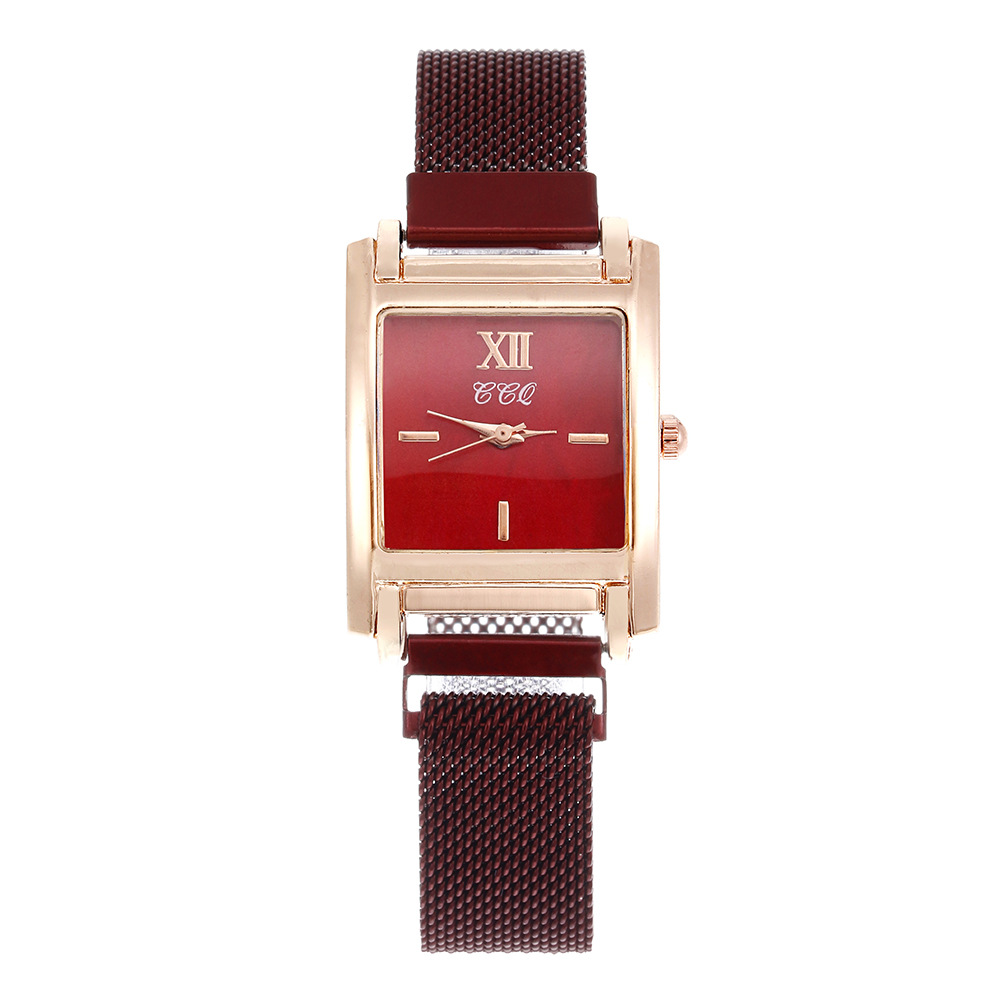 New fashionable and minimalist square small dial, popular on the internet, trendy magnetic buckle, mesh strap, quartz_voghion.com