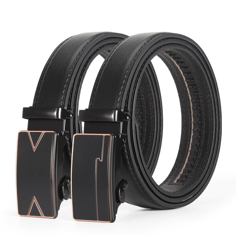 Cinturón de cuero para hombre cinturón fino de cuero de imitación 3.5 hebilla de hierro acrílico cinturón de pantalones de grano fino de negocios cinturón transfronterizo