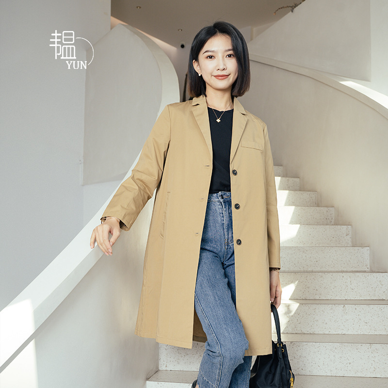 YUN Yun Shirt Women's Mid-length Coat Lazy Style 2024 New Hong Kong Style Cardigan Explosions Plaid Shirt Jacket