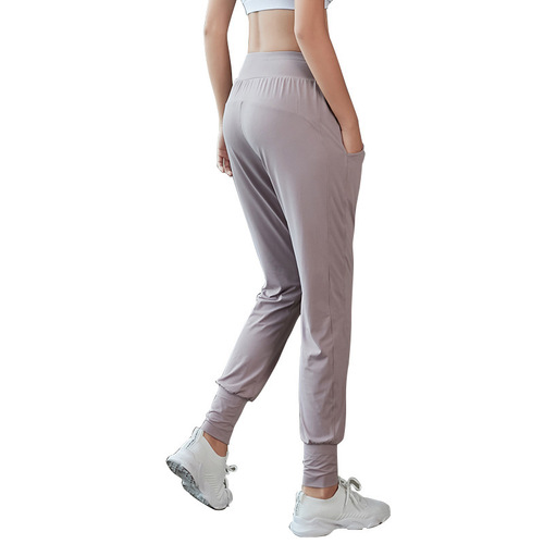 New style yoga pants for women, loose casual harem small foot cuff running fitness pants pocket training sports school uniform pants