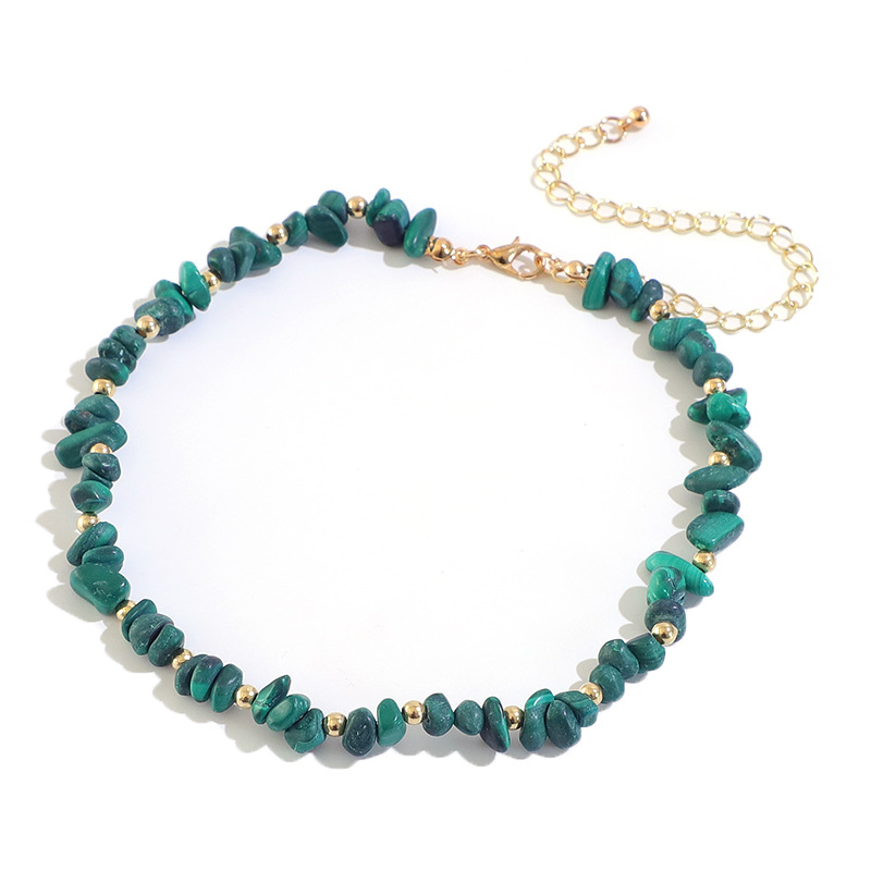 new fashion irregular turquoise necklace retro simple handmade item clavicle chain