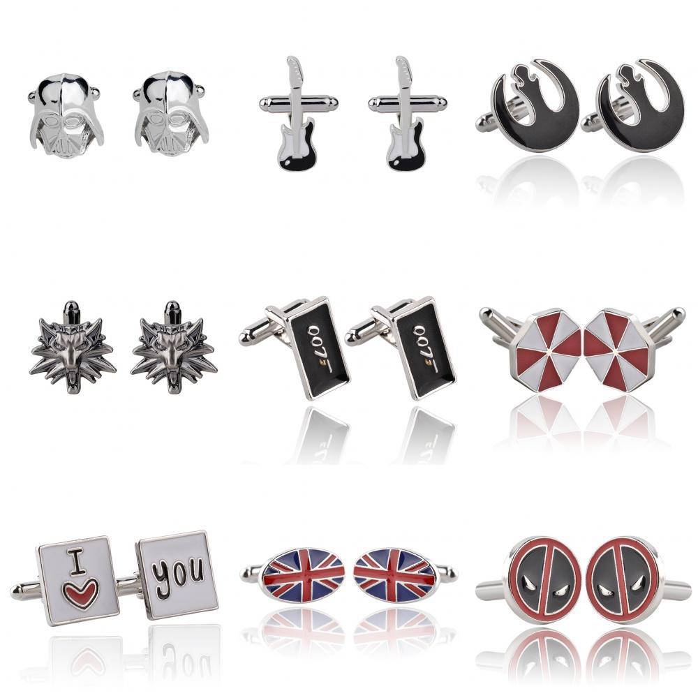 Couples Umbrella Geometric Flag Dripping Oil Alloy Shirt Dress Cufflinks display picture 1