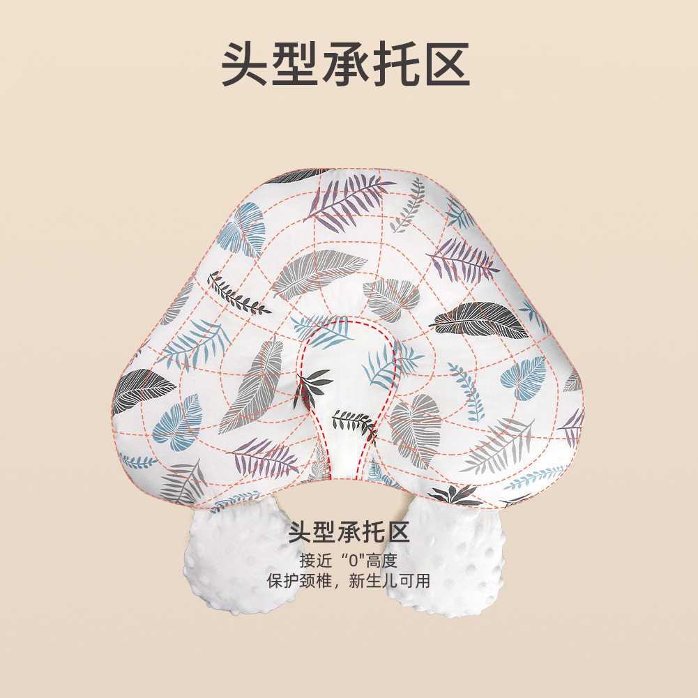 Tipo de cabeza de corrección anti-Desviación cabeza de algodón bebé que forma la almohada de doble cara Four Seasons bebé dormir gorro terciopelo calmante almohada