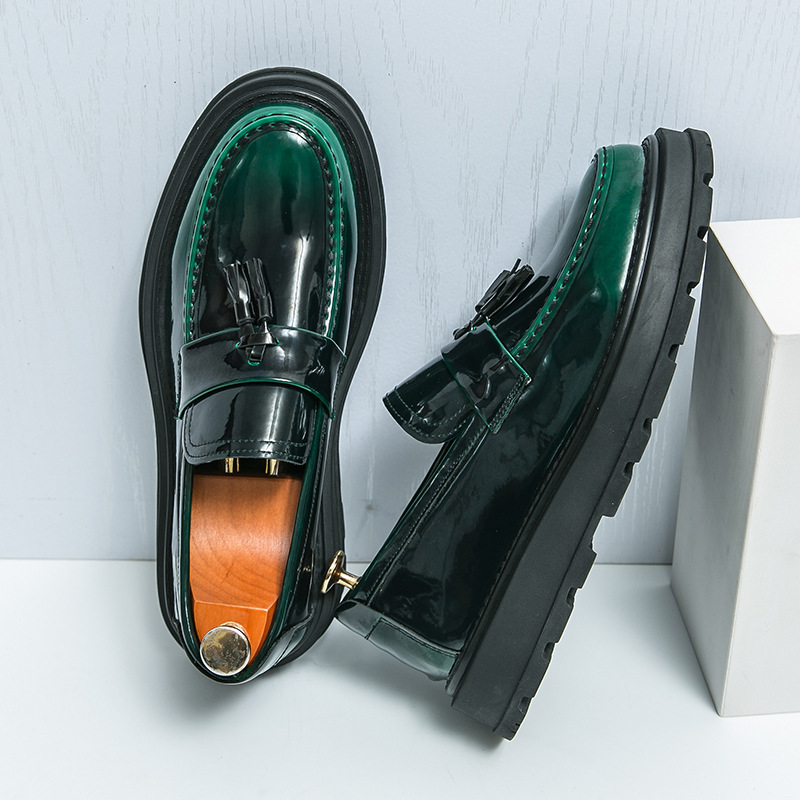 Herren Leder Business Slipper Britischer Stil Arbeitsschuhe_voghion.com