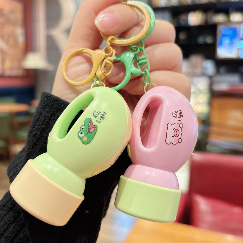 Creative Small Flashlight Keychain Pet Toy Cat Teaser Light Cute Student Bag Pendant Gift Cute Style
