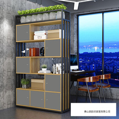 办公室隔断置物架铁艺屏风装饰双面矮柜储物柜工位遮挡书架展示架