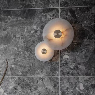 Spanish Marble Scandinavian Accessible Luxury Natural Marble Bedroom Bedside Wall Lamp Modern Living Room Tv Background Wall Round
