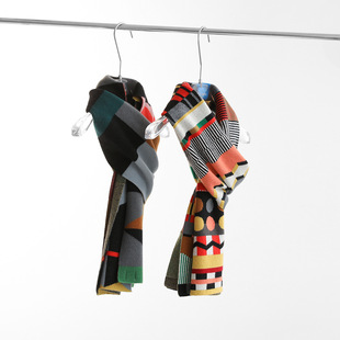 From Scotland Cabinet 2.4K Color Geometric Pattern Pure Wool Rectangular Knitted Scarf Scarf Women 023