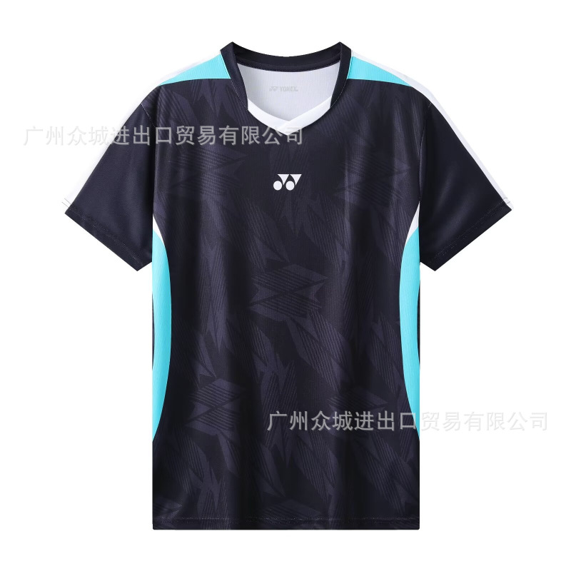 夏の新型yyバドミントン服男女半袖試合服子供通気訓練服速乾運動tシャツ印字|undefined