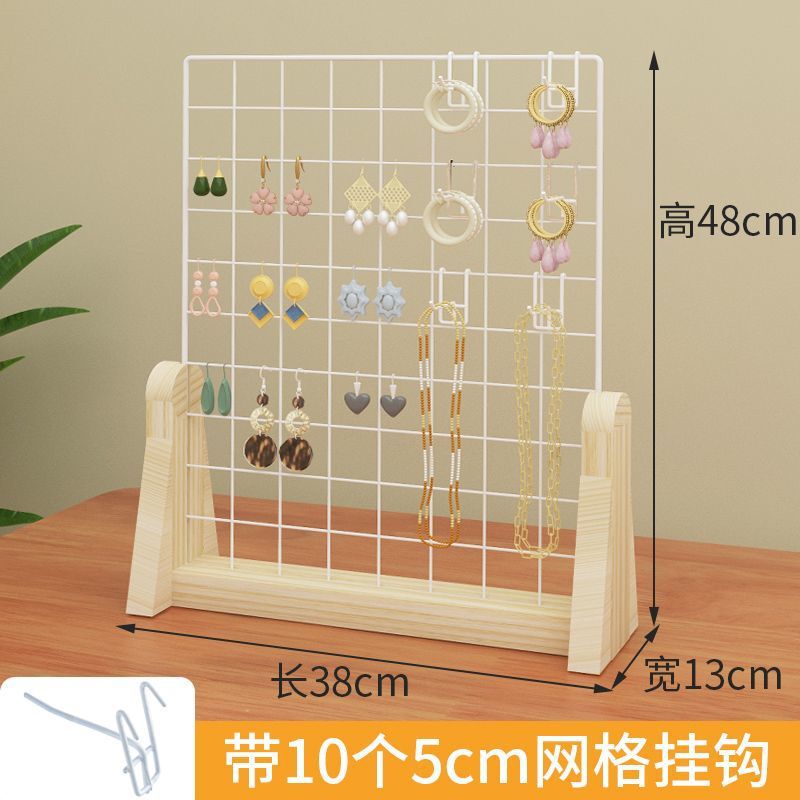 桌面铁艺网格首饰置物架饰品摆摊挂件幼儿园作品展示架挂耳饰架子|undefined