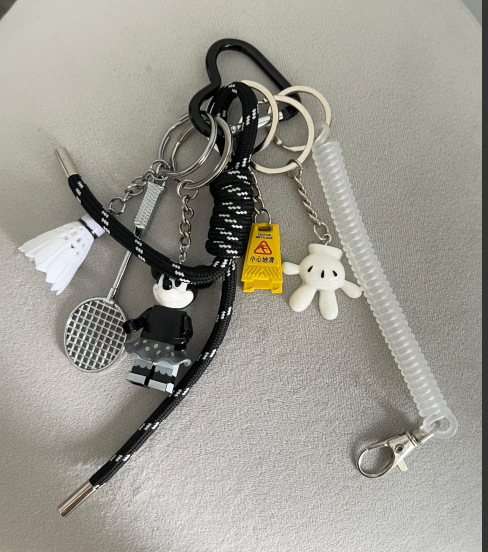 韓国シシミウ高価値バッグ DIY ペンダントオリジナルカラー編組ロープニッチ装飾キーホルダー|undefined