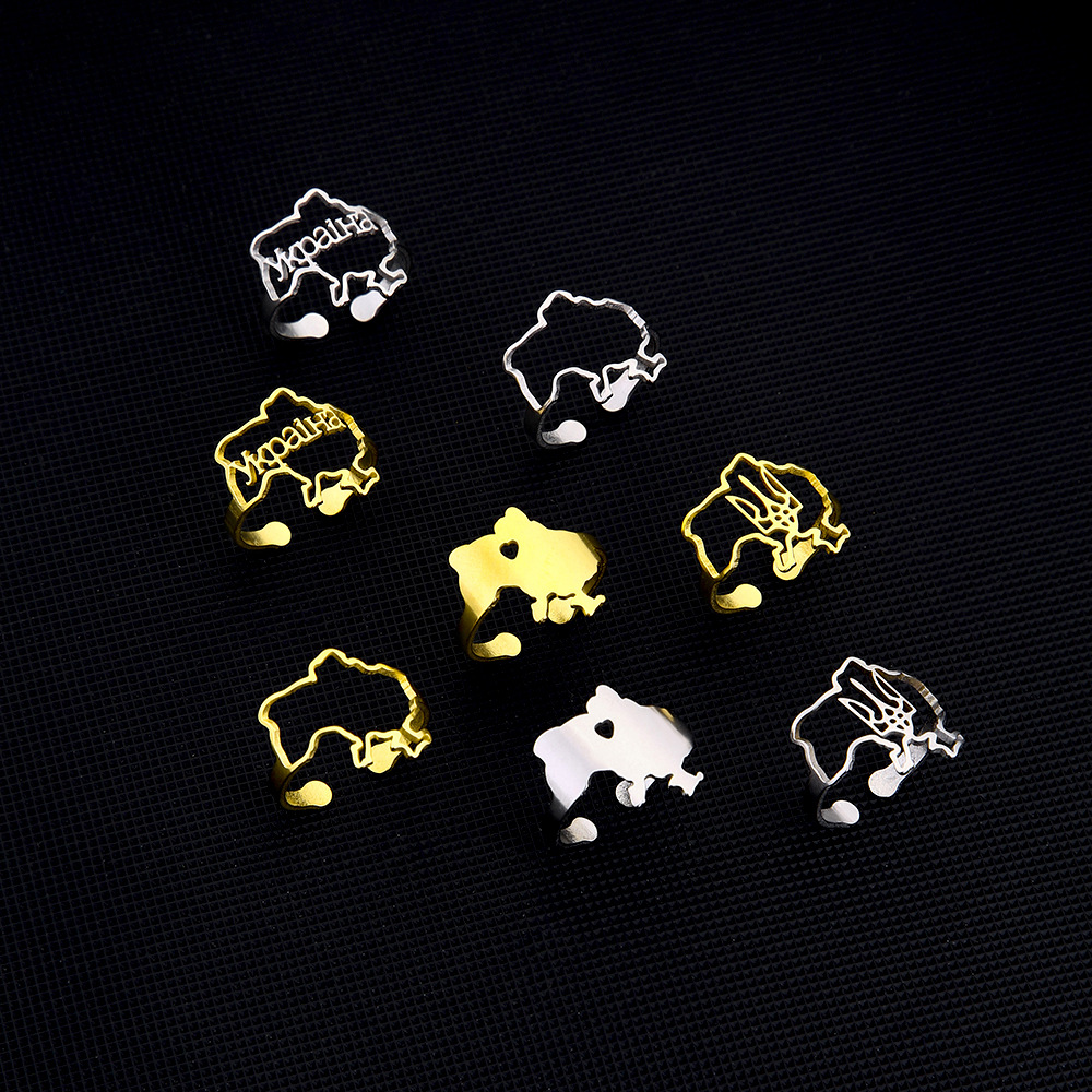 Fashionable golden one size ring stainless steel