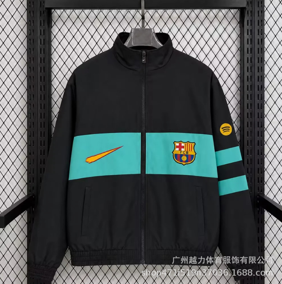 Chaqueta Bordada retro de manga larga y gruesa Manchester United Barcelona Inglaterra Brasil Real Madrid Liverpool image 81