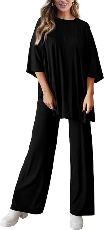 618g Weight Half Sleeve Sleeve Length Spandex, Polyester Fabric Type Pant Co-ord Set Sets Type 2 Pieces Set Quantity Daily Occasion Round Neck Neckline Loose Fit Type Solid Color Pattern Summer, Spring Season Women's Gender Casual Style Daily Women's Casual Solid Color Spandex Polyester Pant Co-ord Set Pants Sets 7