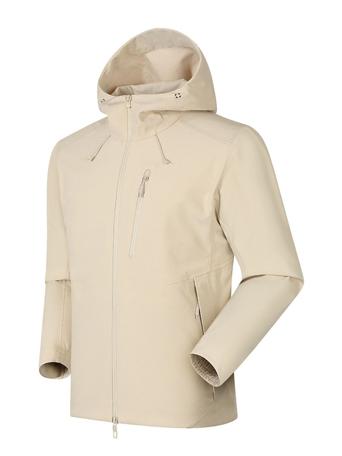 Chaqueta Impermeable con Capucha para Exteriores de Poliéster, A prueba de viento, para Senderismo y Montañismo