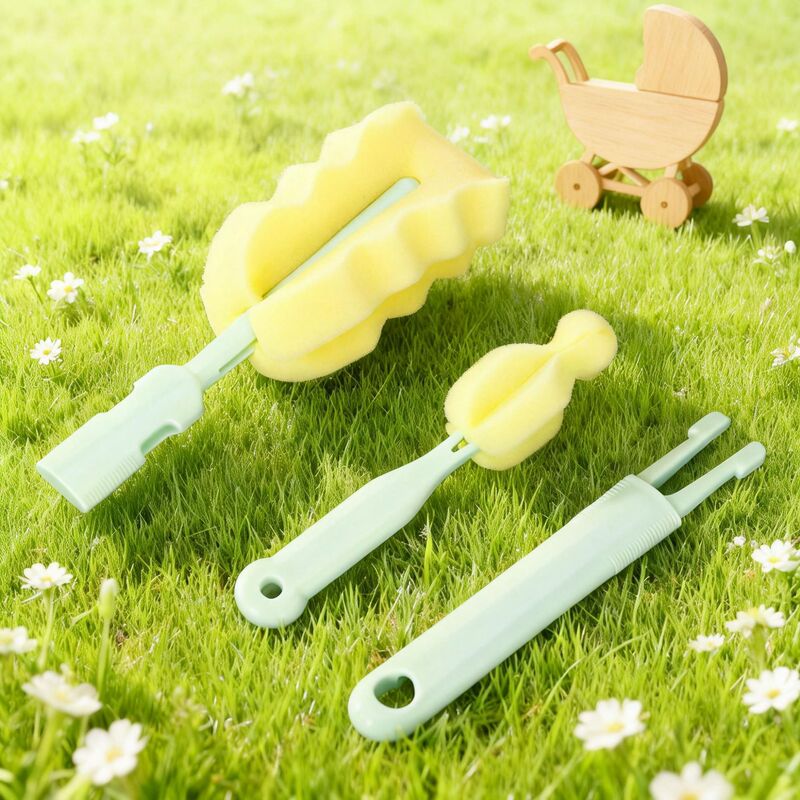 Ready-Made Infant Bottle Brush, Nipple Brush, Foldableing Cup Brush, Sponge Cleaning Brush, Removable Cup Brush, Flexible and Flexible